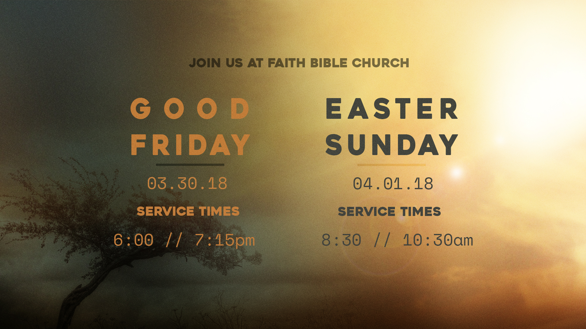 Good Friday and Easter Sunday Services